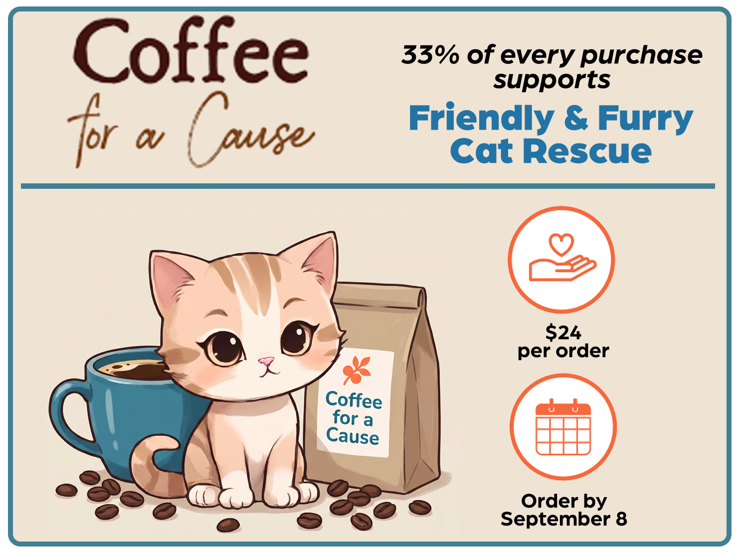 Coffee for a Cause fundraiser supporting Friendly and Furry Cat Rescue